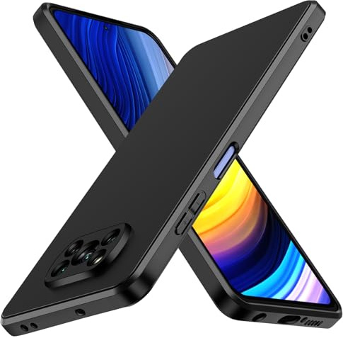 ivoler Negro Mate Funda para Xiaomi Poco X3 Pro/Xiaomi Poco X3 NFC/Xiaomi Poco X3 con Protección de Cámara, Carcasa Protectora Antigolpes, Fina Suave TPU Silicona Caso Delgada Anti-Choques Case