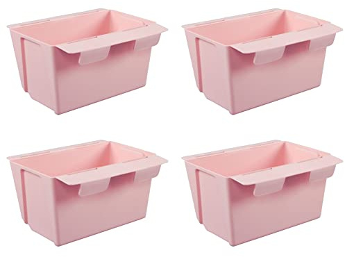 ARTECSIS Set Blumenkästen Pflanzkasten Balkonkasten Kunststoff Einsatz für Europaletten vertikaler Garten Hochbeet (4er Set, Rosa)