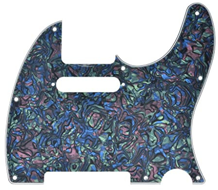 KAISH 8-Loch-Tele-Gitarren-Pickguard TL Plektrumschutz mit Tonabnehmer-Befestigungsschraubenlöchern für Tele/Telecaster, Abalone-Perle