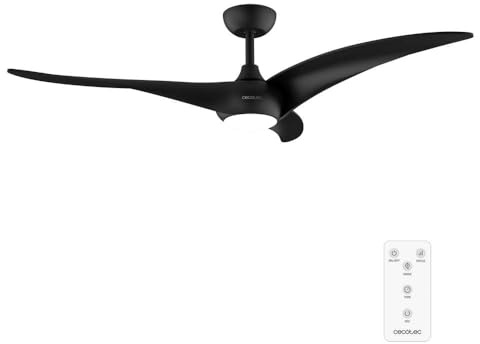Cecotec Deckenventilator EnergySilence Aero 5295 Black | 40-W-DC-Motor, 137 cm, 18-W-LED-Licht mit 3 Lichtfarben, 6 Stufen, Fernbedienung, Timer bis 8 Std.