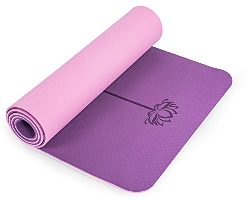 Marjar Yogamatte Rutschfest Gymnastikmatte TPE Fitnessmatte für Yoga Übungsmatte mit Tragegurt Sportmatte 183 cm x 61 cm x 0.6/0.8 / 1cm
