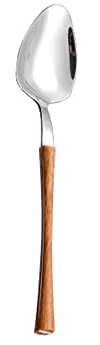 Kaffeelöffel Teelöffel Löffel Edelstahl 4er Pack Handpoliert Dessertlöffel Spülmaschinengeeignet (holzstiel Silber 14,5cm)