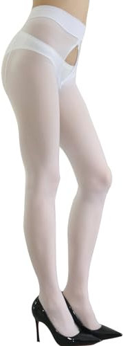 HTRUIYATY Medias de Aceite Brillante 8D Cremalleras Medias Brillantes Pantimedias de Cintura Alta Nylon Medias Sexy Panty