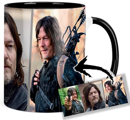 The Walking Dead Norman Reedus Daryl Dixon Tasse Innen & Henkel Schwarz Keramikbecher Mug