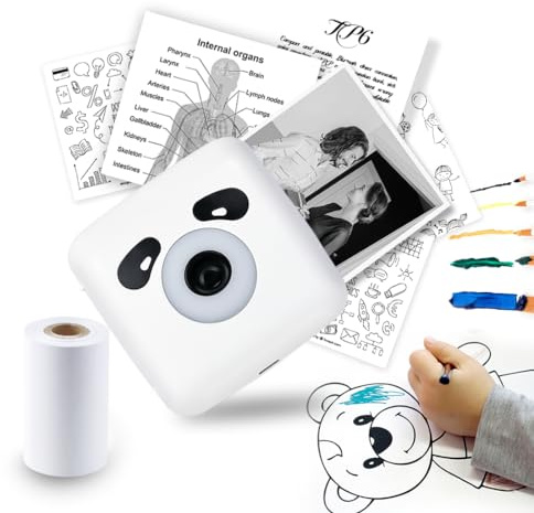 vretti Thermal Mini Label Maker Machine with Tape,Portable Rechargeable Label Printer with Wireless Built-in Cutter Bluetooth Handheld Photo Printer for Home & School, Compatible with Android & iOS