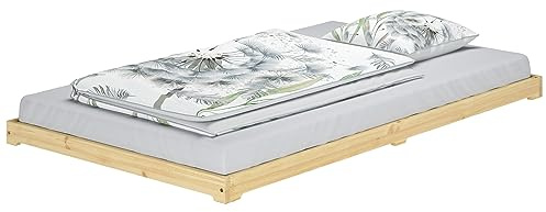 Erst-Holz®Tre varianti di futon giapponese una piazza e mezza 120x200 in Pino laccato V-60.47K-12Senza accessori