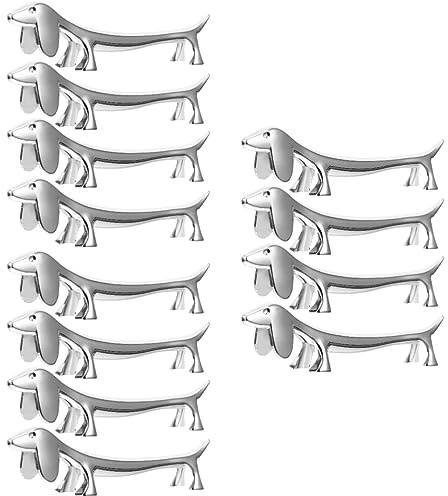 Abaodam 12pièces Porte- Alliage De Ornements Pratiques pour Décoration De Table Support Résistant pour Couteaux Et Cuillères Design Mignon Forme De Chien Accessoire pour Votre Dîner