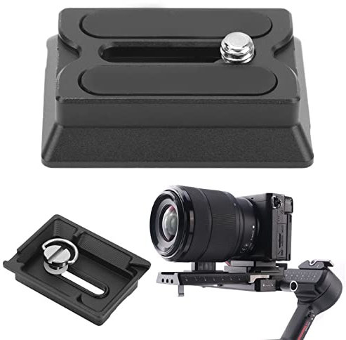 Plyisty Camera Quick Release Plate, Aluminum Alloy Anti Slip Tripod Mount Plate Compatible for Ronin Rsc2 Rs2 Rs3 Stabilizer Tripod, Easy to Install and Remove