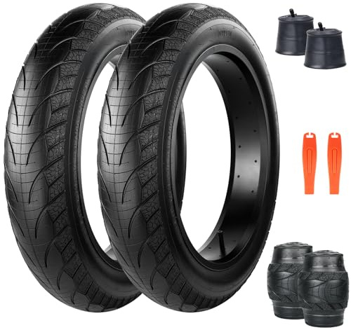 ZUKKA ETRTO 76-406 Plus - Paquete de 2 neumáticos de bicicleta de 50,8 x 10,2 cm, 2 tubos de 50,8 cm de 20 x 4,0 AV32 mm, para bicicleta de montaña eléctrica, de alto rendimiento, resistentes al