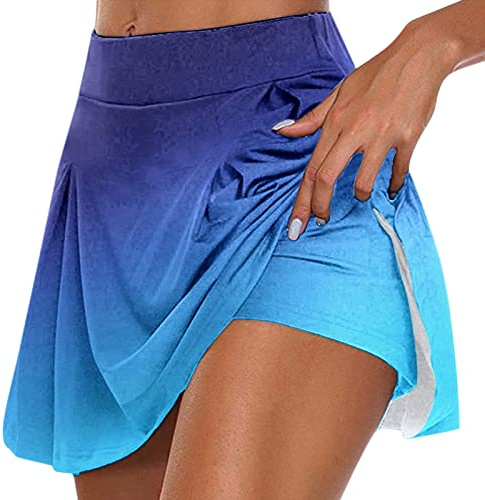 Jupe Short Femme Ete Fluide,Jupe Short Femme Ete Casual Sport Jupe Tennis Femme Shorts de Sport Running Yoga Legging Élastique Pants Activewear Couleur Unie Taille Haute Short Court Leger
