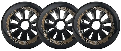 ANWEALTH Inline Skate Rollen Indoor/Outdoor Rollschuh Räder 85A 90MM100MM110MM Inline Skate Rollen (3er /4er Pack) Rollschuh Rollenersatz,Gold*3,90mm