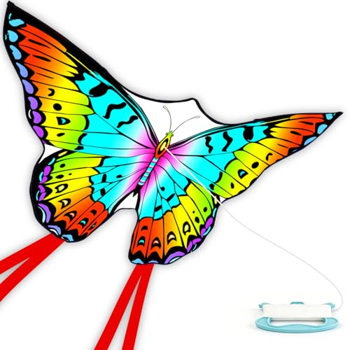 YFAFENGS Butterfly Kite for Kids Ages 4-8 & 8-12 Easy to Fly Beach Kite