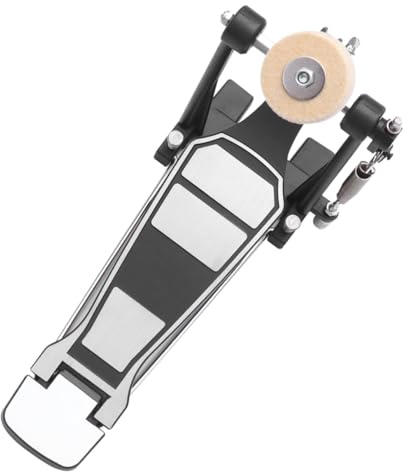 TOGEVAL Professionelles Schlagzeug Einzelpedal für Bassdrum aus Legierung und Filz Höhenverstellbar mit Einstellbarem Hammerwinkel für Schlagzeug