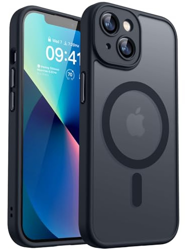 CANSHN für iPhone 13 Mini Hülle mit Kameraschutz, Schwarz