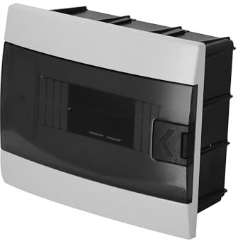 Quadro Elettrico da Incasso 1 File per 8 Moduli 104,5x215,5x173,5 mm IP40 – Bianco Scatola di Distribuzione in ABS – Centralino per Impianti Elettrici da Interno – Horoz Electric