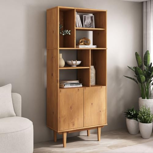 IDIMEX Wohnzimmerschrank Simona mit offenen Fächern, Eiche Farben – modernes Holzregal skandinavisches Design mit Türen und Stauraum Wohnzimmer Regal Design Bücherregal