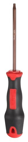 QUARKZMAN T20 Torx Destornillador Magnético，200mm Acero Aleado S2 Tratado Térmicamente con 100mm Mango Ergonómico para Reparaciones Bricolaje DIY Construcción, Rojo Negro