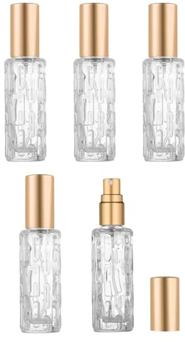 FUGLUS 5 botellas mini de recambio para perfume,atomizador de perfume de viaje recargable de 10 ml,atomizador de perfume de viaje,atomizador de bolsillo portátil,botella pequeña de perfume para bolsos