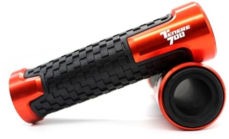 Puños de Motocicleta para TENERE 700 Tenere700 2019 2020 Motocicleta 7/8 22 MM Empuñaduras De Manillar Tapa Extremo Barra Enchufe(Orange-A)