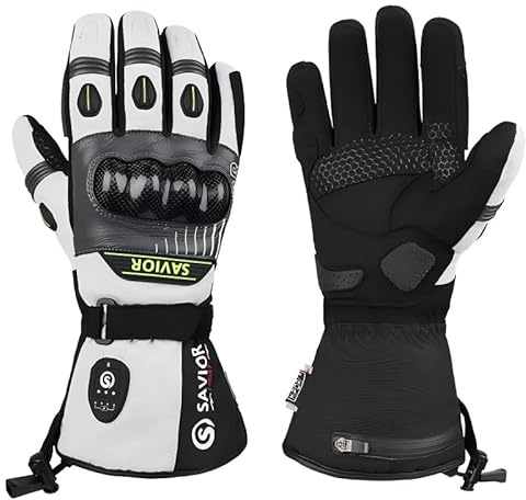 SAVIOR HEAT Beheizbare Motorrad Handschuhe Herr,Winter wasserdichte Beheizte Handschuhe Damen Herren FüR Ski Snowboard Racing Fahrrad Outdoor Thermo