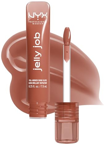 NYX Professional Makeup Peptide Infused Jelly Gloss, Pflegender Gloss für voluminös aussehende Lippen, Jelly Job, Farbe: Toast N' Jelly