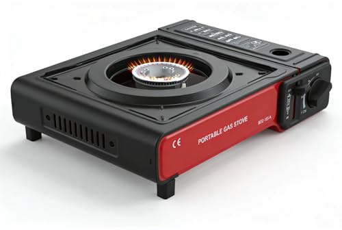 Sudnsadaks Rechaud Gaz, Rechaud Camping Gaz, Réchaud Extérieur Compact, Réchaud Léger 1 Brûleur pour Camping, Voyage, Randonnée, Pique-Nique, Barbecue, Une Utilisation Intérieure et Extérieure