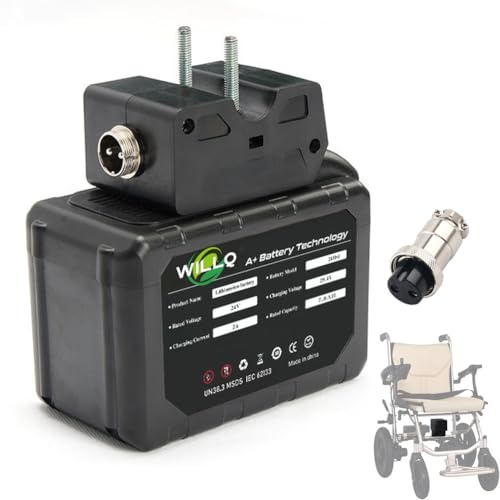 WILLQ Batería para Silla de Ruedas eléctrica de 29,4 V, 24 V, 5,2 Ah, 7,8 Ah y 10 Ah, Paquete de batería de Litio, Piezas portátiles extraíbles para Silla de Ruedas.,24v7.8ah
