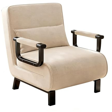3-i-1 Multifunktionell Sängfåtölj, Vikbar Sängsoffa med Metallram, Bärbar för Små Lägenheter/Kontor, Maskintvättbar Linnefodral, Stödjer 150kg