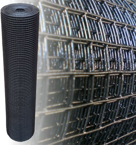 Volierendraht Schwarz 100 cm Maschendraht 4-Eck Drahtgitter (25m, 12x12mm, 1,40mm)