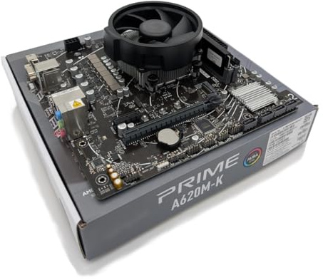 Ryzen 5 9600 3.8Ghz (Turbo 5.2Ghz) 6 Core 12 Thread CPU, PRIME A620M-K Motherboard & 16GB 6000Mhz DDR5 RAM Pre-Built Bundle