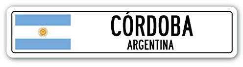 Lotusworld Cartel de Aluminio de la Marca Bandera Argentina de Cerdoba Argentina, para Pared de Campo, de 4 x 16 Pulgadas