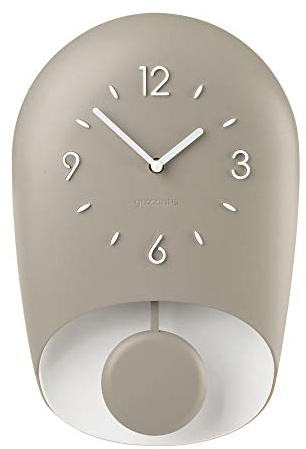 Guzzini - Home, BELL Wanduhr mit Pendel, Pendeluhr - Taubengrau, 22x8xh 33 cm - 168604158
