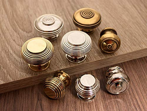Möbelknopf aus massivem Messing antik 8 Stile/Oberflächen/Größen Bloxwich Altmessing 40 mm