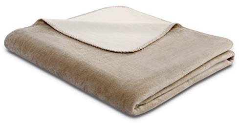 biederlack® flauschig-weiche Kuscheldecke aus Baumwoll-Mischgewebe I Made in Germany I Öko-Tex I nachhaltig produziert I Wohndecke Cotton Doubleface in Palisade-Feder I Sofa-Decke in 150x200 cm