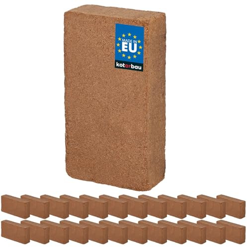KOTARBAU® Terreau de coco naturel et sans tourbe - En fibre de coco - 24 x 650 g - 168 l de terre de cococo