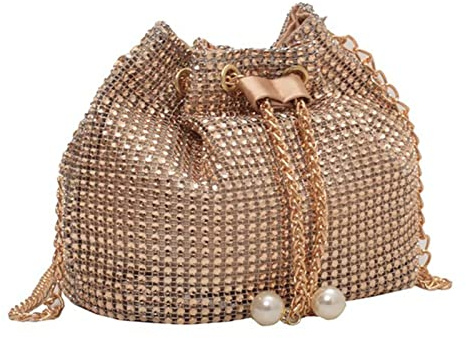 Delicada bolsa de noche con diamantes de imitación, bolsa cruzada, bolsa de hombro, regalo para novia, dorado