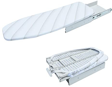 Tablas de planchar Tabla de planchar plegable extraíble, giratoria 180°, mesa de planchar retráctil con cubierta resistente al calor para ahorrar espacio,para cajón y armario, 950 x 300 x 90 mm Girato