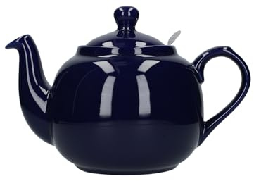 London Pottery Farmhouse Théière avec infuseur, en céramique, bleu cobalt, 2 tasses (600 ml)