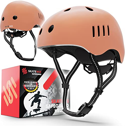 SKATEWIZ Fahrradhelm Kinder Fahrradhelm Herren in Coral Größe M | Fahrradhelm Damen Skaterhelm Dirt Bike Helm Kinder für Jungen und Mädchen