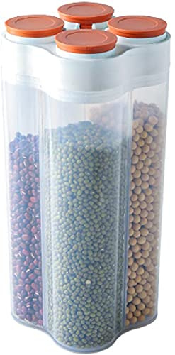 NOVSKI Food Storage Containers 2.5L Cereal Dispenser, for Storage Container for Muesli/Cornflakes/Spaghetti/Grain-Orange