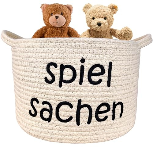 HOUSLY® Spielzeugkorb | Aufbewahrungskorb Kinder | Designed in Germany | Spielzeug Aufbewahrung | Korb Kinderzimmer | Spielzeug Korb | Aufbewahrung Spielzeug (Spielsachen)