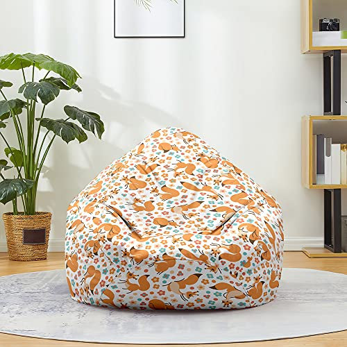 Mateju Sitzsack, Gemütlich Sitzsack Kinder, sitzsack Erwachsene oder als Gaming Bean Bag, 3D Tierische Freunde Garten Relaxo Sitzsack Geeignet für Lnnen Oder Außen (L,Fuchs)