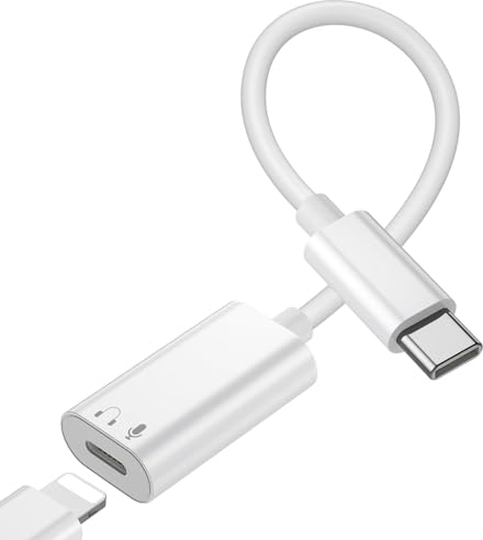 PonJel USB C auf für Lighting Kopfhörer Adapter, Typ C auf Lighting Adapter Aux Kopfhörer Adapter für Phone 16 15 Pad Pro Air MacBook, Galaxy S24 S23 S22 und weitere Typ C Geräte
