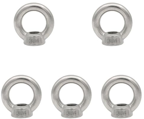 Leliafleury 5Pcs Sollevamento Occhio Dado M12 In Acciaio Inox Forma Rotonda Anello Dadi Anello Femminile Filettato Dadi per Accessori di Sollevamento Vite