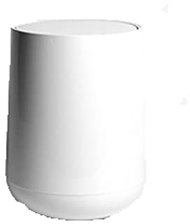 Suuim Poubelle Ronde pour Salon, Poubelle de Type Poussoir avec Couvercle, Poubelle de Salle de Bain, Chambre à Coucher, Corbeille à Papier créative, Classification des déchets de Cuisine (Blanc)
