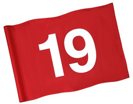 KINGTOP Numbered Golf Flag 20x14 Inch - 420D Dual-layer Nylon, Double Sided Printed, Tube Inserted - Standard Putting Green Flags for Backyard Practice, Golf Courses, Country Club, The 19th Hole