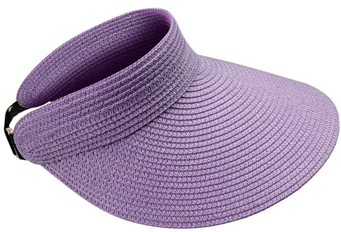 MK MATT KEELY Sonnenhut Damen Foldable Strohhut Visor Cap Einfarbig Sommer Strandhut mit Breiter Krempe