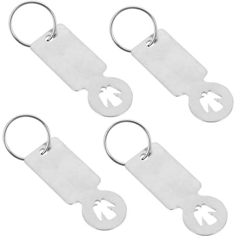 SEWACC 4pcs Portable Trolley Token Keyring Tool Convenient Shopping Cart Remover for Trolleys Keychain Token for Everyday Use Stylish