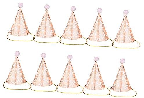 KOMBIUDA 10 Stück Partyhüte Aus Papier Für Erwachsene Und Kinder Geburtstagskopfbedeckungen Mit Pailletten Partyaccessoires Für Geburtstagsfeiern