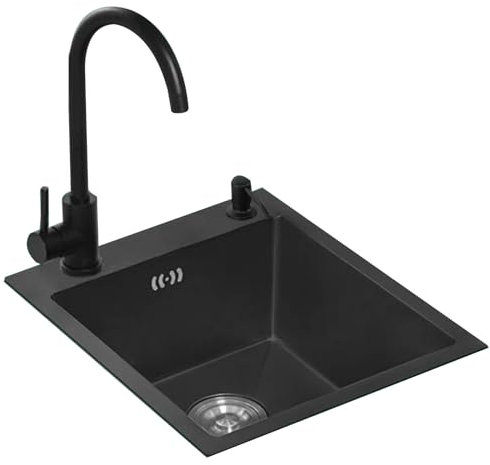 Edelstahl-Spüle für Bar, Wohnung, Küche, kleine Größe, Einzelschüssel, Handwaschbecken, Mini-Geschirrspülbecken (45 x 32 cm)